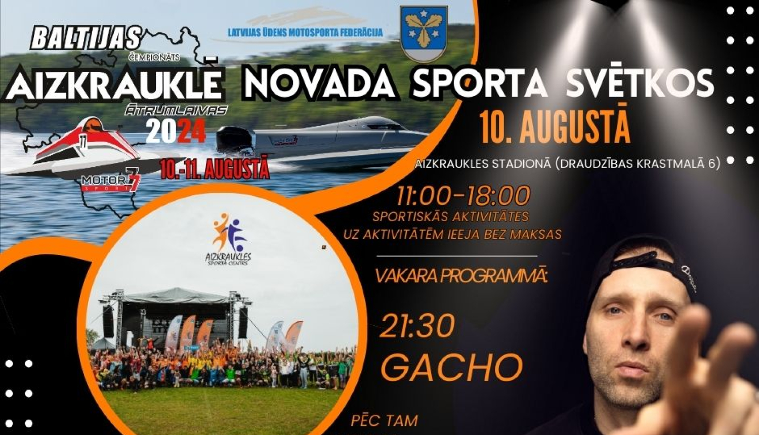 Aizkrauklē notiks sporta svētki un ātrumlaivu sacensības