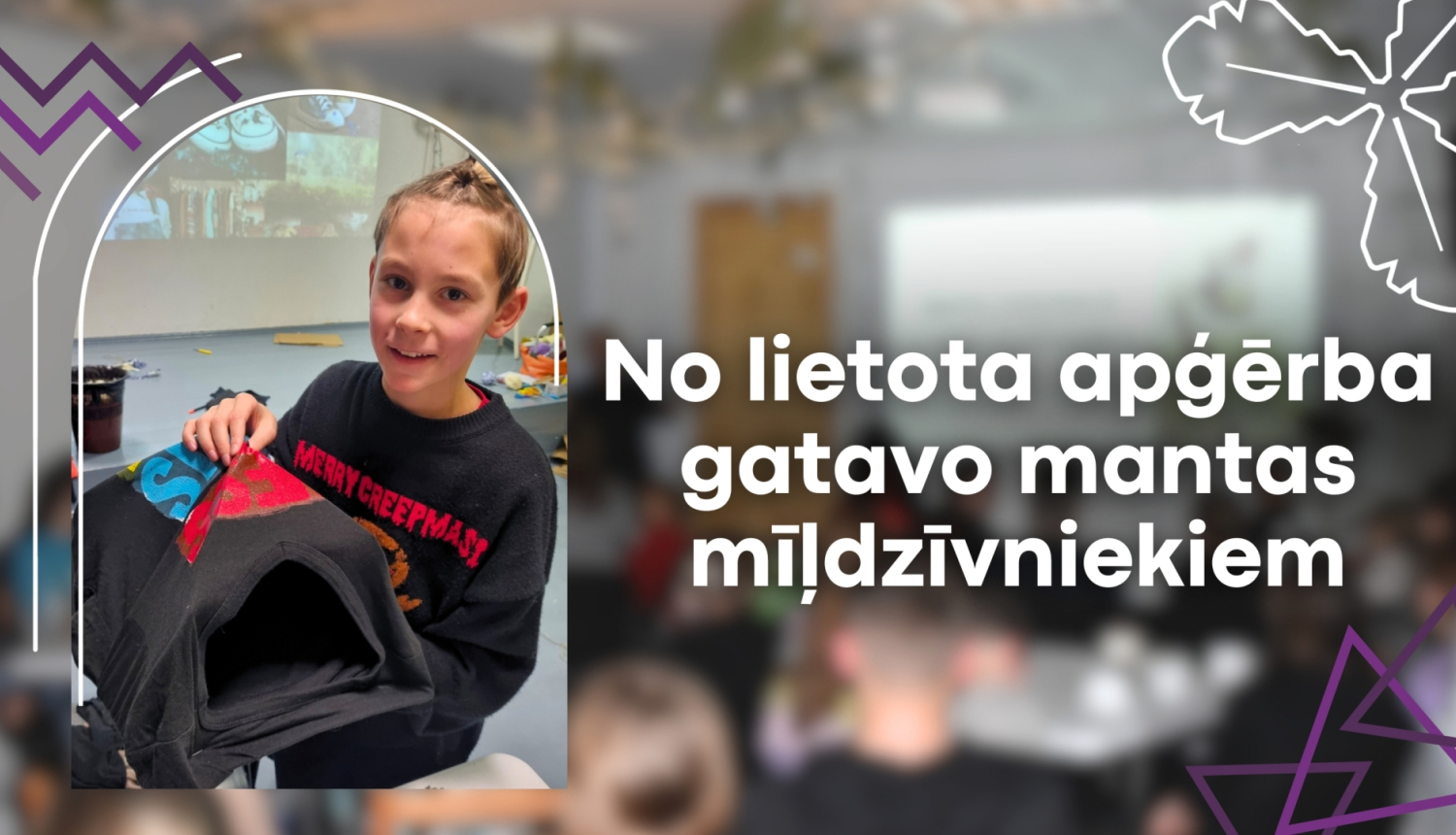 jaunieši izgatavo mantas mīļdzīvniekiem