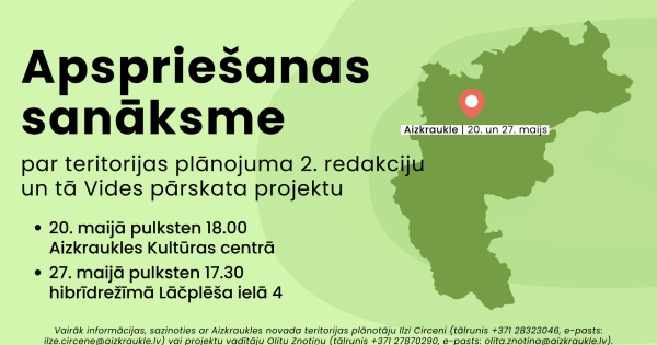 Aizkraukles iedzīvotāji var ietekmēt novada apbūves un attīstības noteikumus