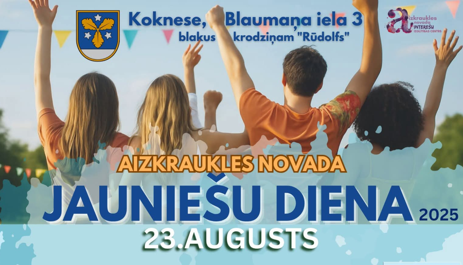 Aizkraukles novada jauniešu dienas pasākuma baneris