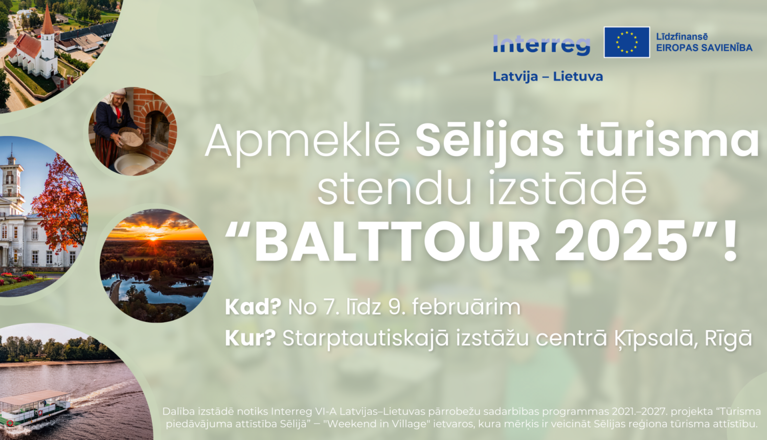 aicinājums apmeklēt tūrisma izstādi "Balttour 2025"