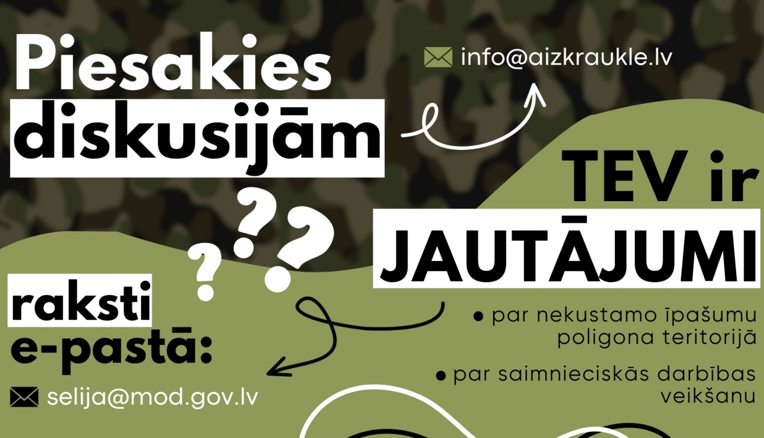 afiša par poligona jautājumiem